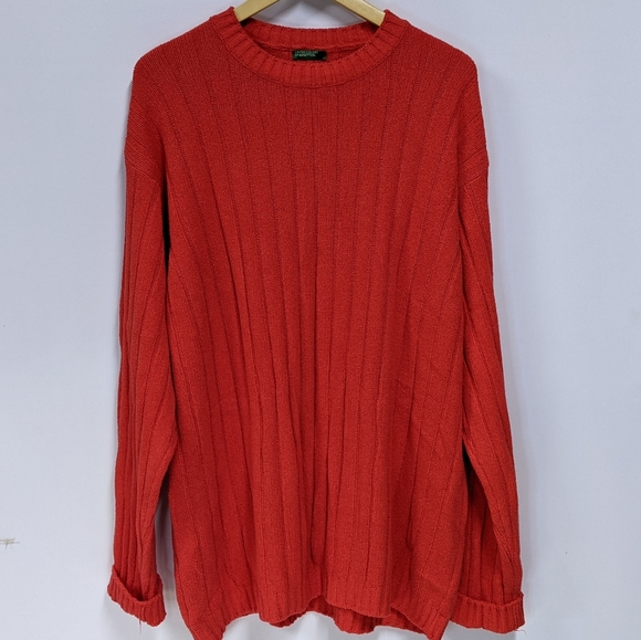 United Colours of Benetton Vintage Red Knit Sweater, Size XL - Picture 2 of 11